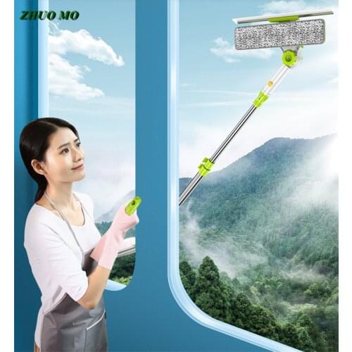 New Retractable Magic High-rise Window Cleaner Super Absorbent For Home Replaceable Mop Head Wipe Cloth Glass Cleaning Tool