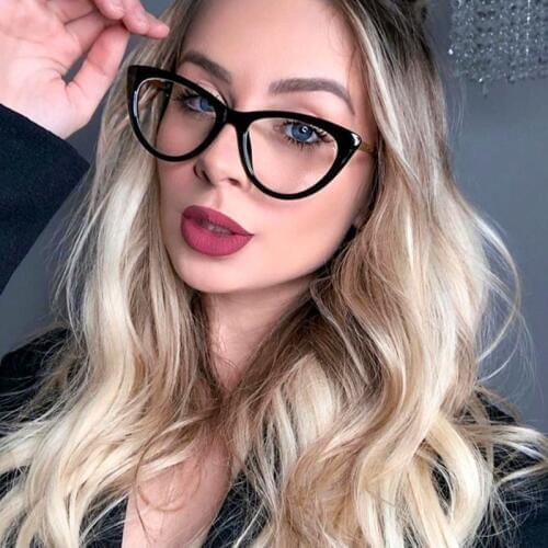Eyeglasses frame women 2019 new fashion Cat eye computer glasses frame cats eye lens frames woman Sexy black feminine glasses