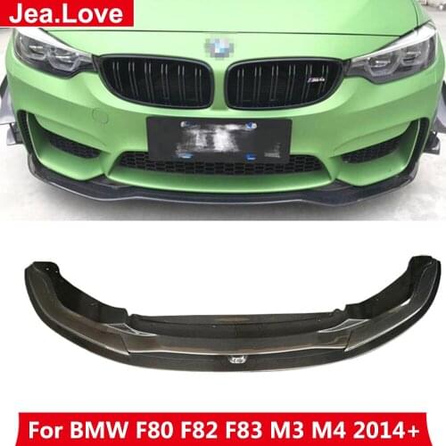 PSM Style Real Carbon Fiber Car Front Bumper Above Below Lip Styling Parts For BMW F80 F82 F83 M3 M4 / Cab 2014 Up