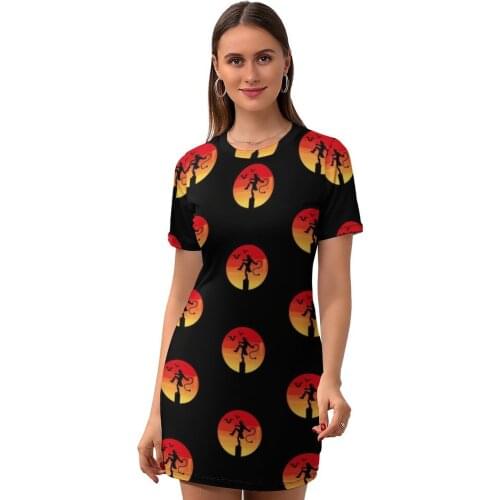 Castlevania Dress Short Sleeve Holiday Fashion Bodycon Stylish Ladies Polyester Pattern One-Piece