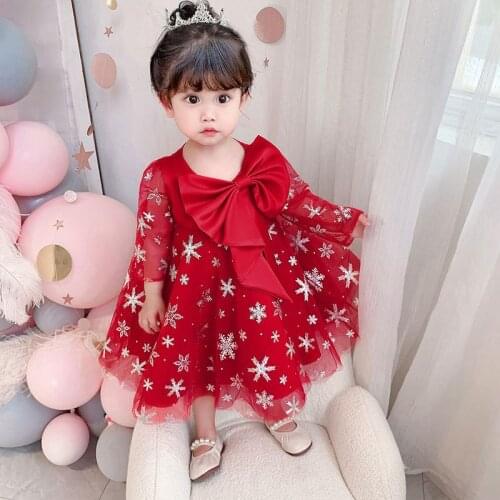 New Baby Girl Dress 1st Birthday Party Princess Dress For Girls Christmas Dresses Flower Girls Dresses Sweet Kids Wedding Dress