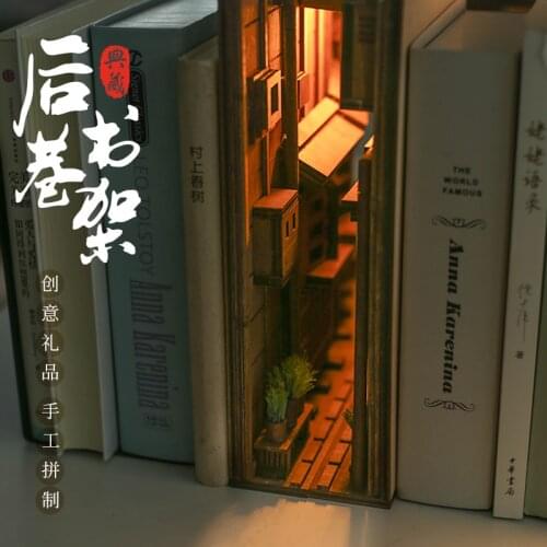 Alley Book Stand Street End Corner Lane Book Stand Decoration Handmade DIY Model Back Lane Bookshelf