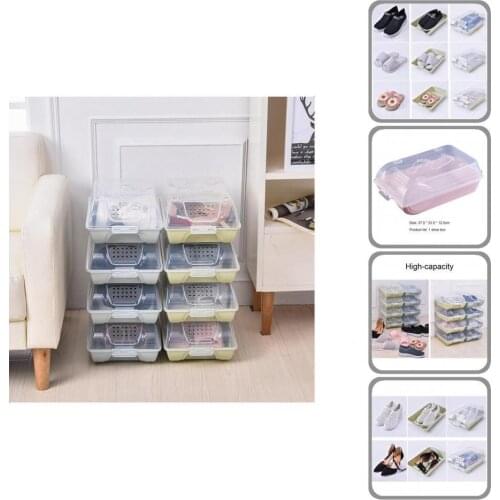 Portable Useful Thickened Plastic Sports Shoes Organizer Breathable Slippers Storage Box Thickened for Porch