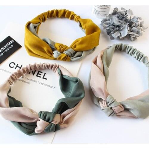 Women Headband Summer Cross Knot Hair Band Vintage Chiffon Hairband Girls Hair Accessories