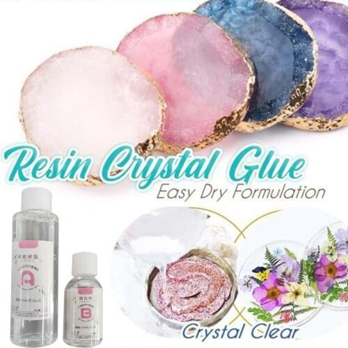 Transparent Crystal Clear Epoxy Resin Glue Kit A B Glue Set for DIY Jewelry Crafts Resists Yellowing A1