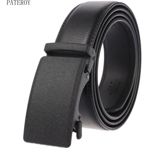 Brand Simple Casual Mens Leather Belt Designer Luxury Cowhide Belt Ratchet High Quality Alloy Automatic Buckle Fashion Belt