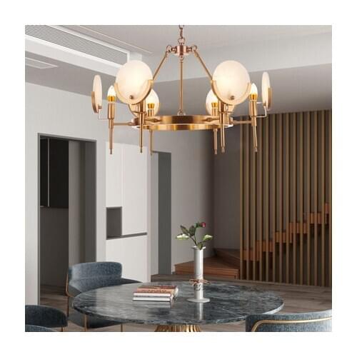 Light luxury chandelier living room dining room bedroom simple home circular Nordic postmodern net red light