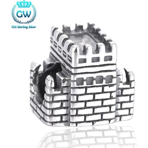 925 Silver Charm Bead Great Wall Charms Beads 100% 925 Sterling Silver Diy Charms For Bracelets GW Brand Jewellery T160
