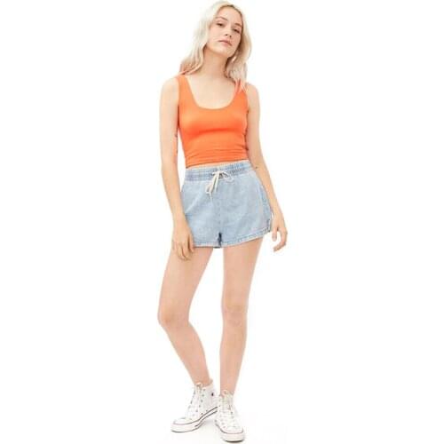DIFIUPA Womens Shorts Low Waist Multicolor Elastic Denim shorts for Streetwear Casual Loose Cozy Pants High Stretch