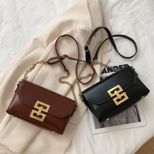 Fashion Solid Color Chain Shoulder Crossbody Bag Women PU Leather Chain Handbags Casual Street Commuter Envelope Tote