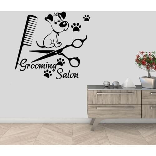Grooming Dog Salon Vinyl Wall Art Pet Sticker Decal Home Living Room And Pet Shop Decoration A003067