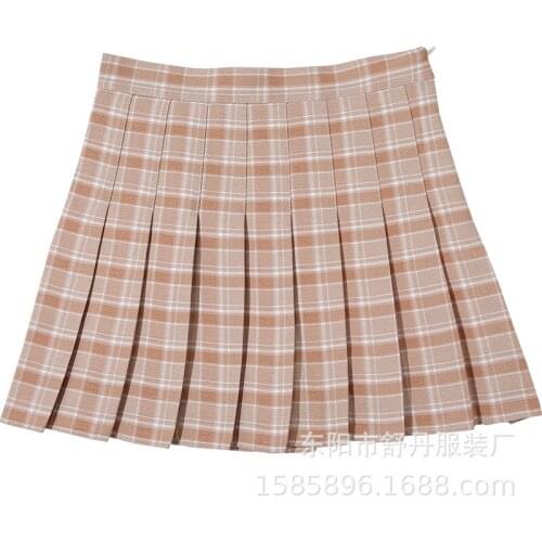 Summer Womens Skirt Shorts High Waist A-line Student Plaid Pleated Skirt Women Cute Sweet Girls Dance Mini Goth Skirts Faldas