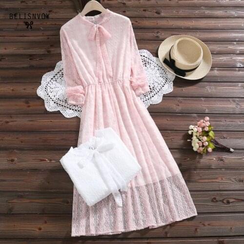 Robe Femme Korean Style Fashion Female Slim High Waist Sweet Warm Autumn Winter Vestidos Women Thicken Long Sleeve Lace Dresses