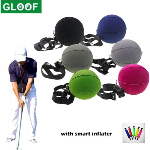 1Set Golf Swing Trainer Aid Assist Posture Correction Training Golf Smart Inflatable Ball with Air Pump for Beginner Golfer