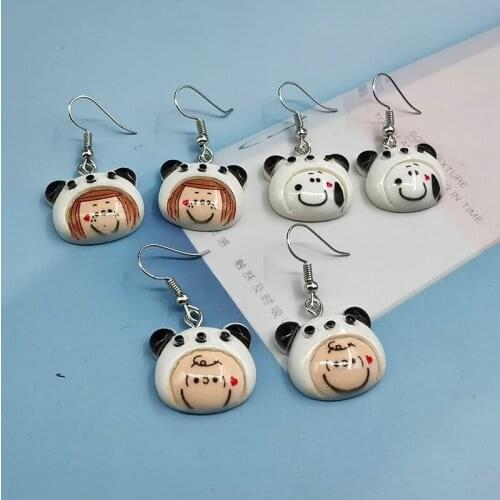1Pair Cartoon Boy Girl Dog Drop Earrings For Women Girl Cute Pendant Earring Jewelry Christmas Earings Gift EC416