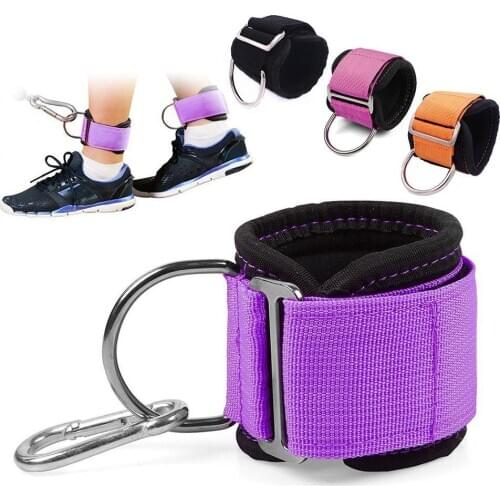 1Pair Adjustable D-ring Ankle Strap Buckle Foot Support Ankle Protector Gym Leg Pulley with Buckle Sports Fitness Feet Guard