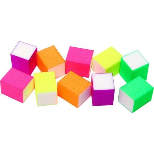 10 Pcs Nail Sponge Buffer Fluorescence Colors File Polish Block Manicure Tool Nail Arts WH998