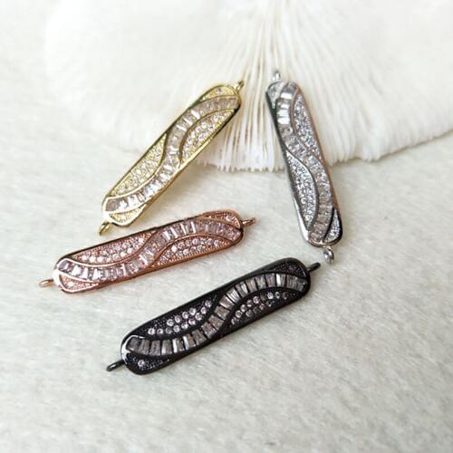 10 Pieces CZ zircon Micro Pave Connector,Double Bails Beads Charm,DIY Bracelet necklace Jewelry Finding CT290