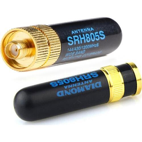 2PCS thin and small 5cm size SRH805-SMA -F144/430MHz dual band uhf vhf two way radio antenna