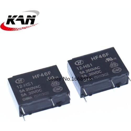 20PCS/lot Power relays HF46F-3-HS1 HF46F-5-HS1 HF46F-12-HS1 HF46F-24-HS1 5A250VAC 4PIN