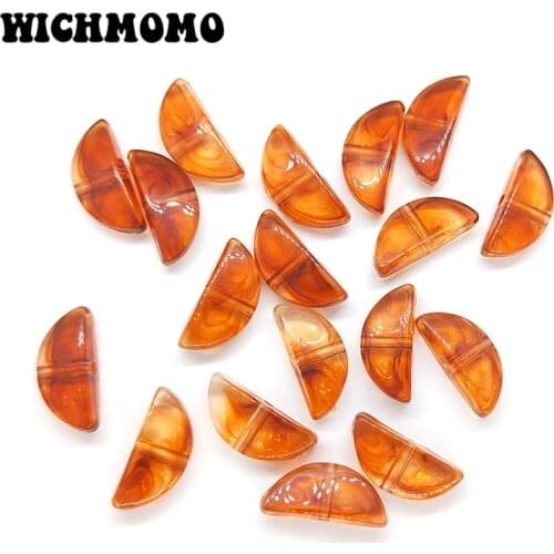 2019 Fashion 9*20mm 20pieces/bag Acrylic Brown Semicircle Smooth Beads Charms Pendant for DIY Jewelry Making Finding Accessories