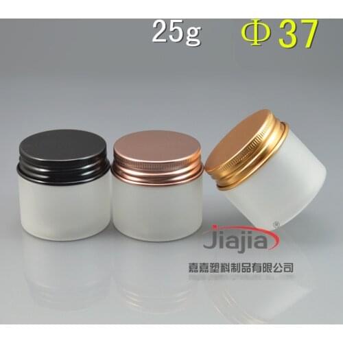 25 grams clear frosted PET Cosmetic Jar with black/gold/brown aluminum lid,25ml Sample Container,25G Cream Jars/eye cream jar