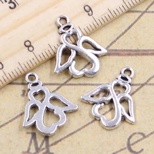 25pcs Charms Lovely Angel 19x17mm Tibetan Pendants Crafts Making Findings Handmade Antique Jewelry DIY For Necklace