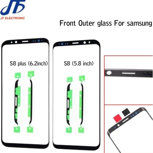 5pcs/lot Touch panel Replacement For Samsung Galaxy S9 S8 G950 G950F / S8 + plus G955 black Front Outer Glass Lens With Sticker