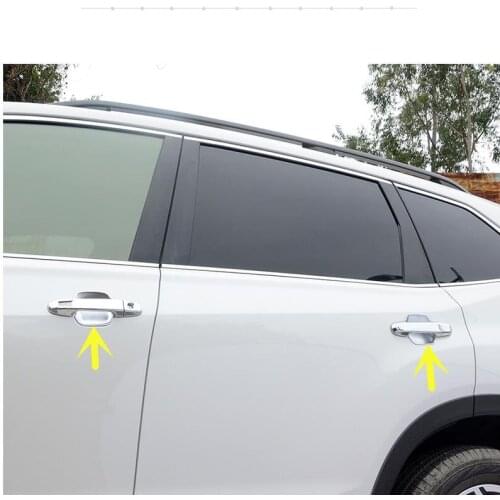 For Subaru Forester 2019 ABS chrome CARBON FIBER 8pcs LOOK DOOR HANDLE BOWL COVER CAP STICKER TRIM MOLDING STYLING AUTO PARTS