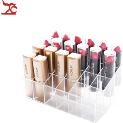 24 Grids Acrylic Makeup Organizer Storage Box Cosmetic Box Lipstick Jewelry Box Case Holder Display Stand Make Up Organizer