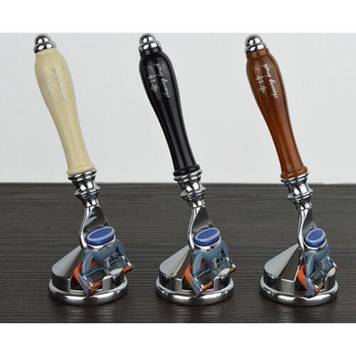 DS shaving razor set for man razor stand and safety razor with resin handle