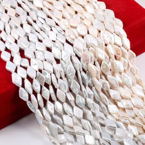 Natural Freshwater Pearl Beads Rhombus Vertical Perforated Beads for Jewelry Making Exquisite Necklace Earrings Gifts
