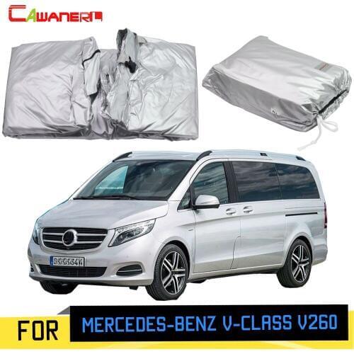 Cawanerl Full Car Cover MPV Sun Rain Snow Scratch Protector Cover With Anti-Theft Lock For Mercedes-Benz V-Class V260