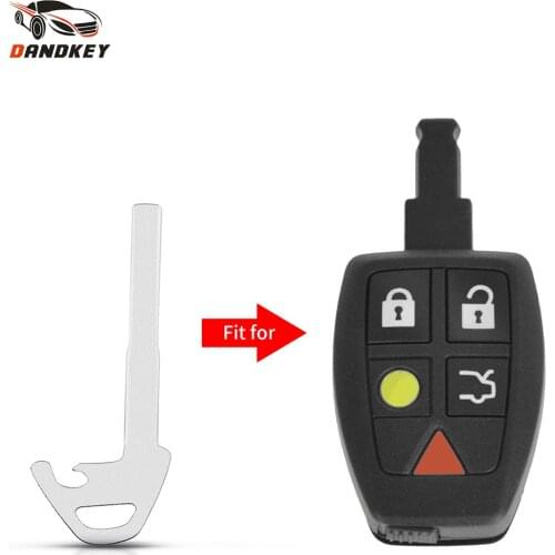Dandkey 10pcs For Jaguar X XF XK XKR For Volvo S40 S60 S80 XC60 Smart Remote Key Shell Keyless Entry Fob Uncut Blade Replacement