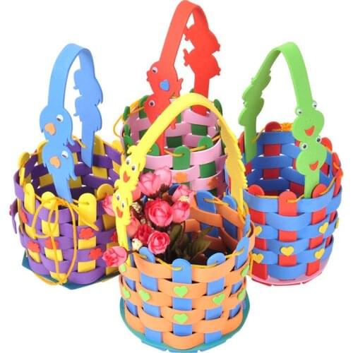 Kids Toy 3D Creative DIY Handmade Intelligence Development Hand-woven Flower Basket Toys For Children birthday