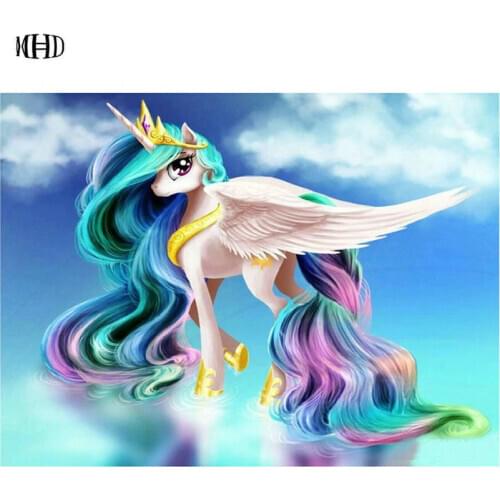 DIY 5d Diamond Painting Cartoon Princess Pony Pattern 3D Diamond Embroidery Crystal Mosaic Resin Digital Diamond Picture Gift