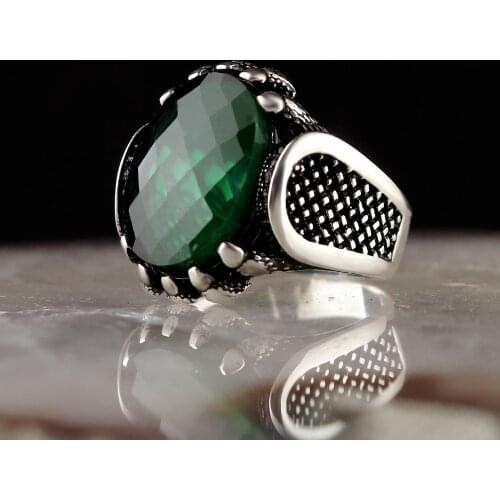 Gemstone Claw Ring 925 Sterling Silver Ring with Natural Oval Zircon Stone Silver Women Ring Silver Men Ring Birthday Gifts