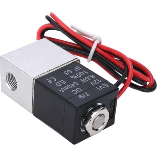 DC 12V Solenoid Valve 1/8" Normally Closed 2 Way Quick Release Pneumatic Valves For Water Air Gas Liquid Solenoid Valve
