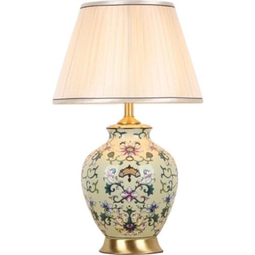 Chinese Classic Colorful Porcelain Ceramic Table Lamp For BedRoom Bedside Living Room Foyer Study Desk Reading Night Light190169