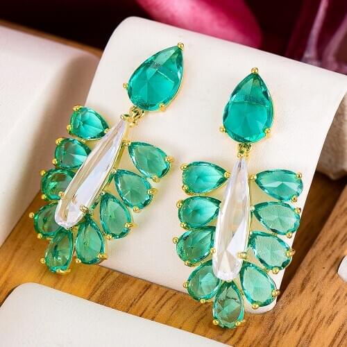 GODKI Fashion street style Round Earrings For Women Wedding Party Cubic Zircon Dubai Bridal Earring boucle d'oreille 2021