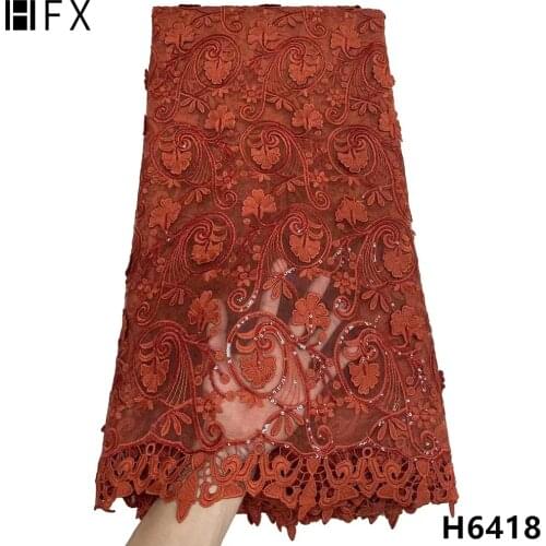 HFX Nigeria Mesh Lace Fabric 2021 High Quality French Sequin Embroidery Tulle Lace Fabric Latest African Net Laces Wedding F5240