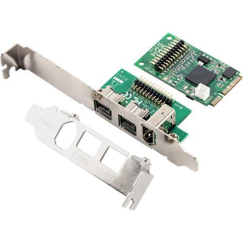 IOCREST Mini PCI Express 1 Port Firewire 1394A and 2 ports 1394B card