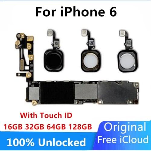 For iphone 6 Motherboard without Touch ID unlocked for iphone 6 Mainboard with IOS System,Logic Board for iphone6