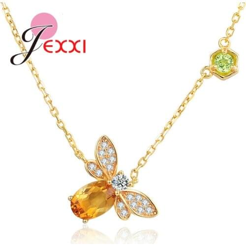 Fashion Animal Bee Charms Gold Color Design Crystal Charms Bracelet For Women Lobster Bracelets & Bangles Jewelry