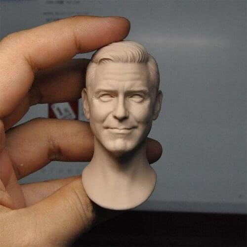 1/6 Scale George Clooney Unpainted Head Model with Big Neck Toys Gigfts DIY