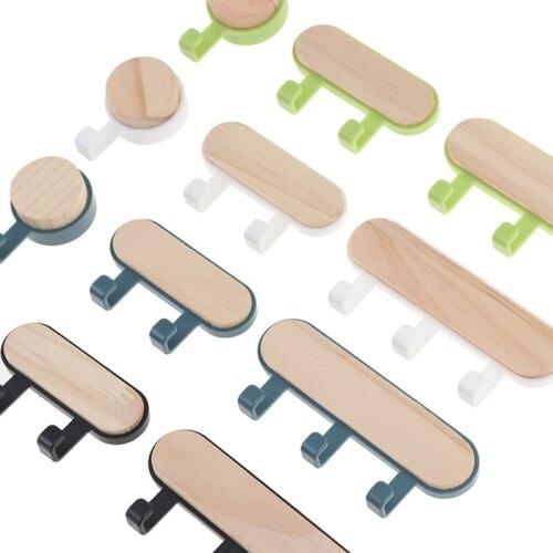 New Decorative Wall Wood Hooks Coat Scarf Bag Hanger Kitchen Accessories Organizer Hook Home Decor Storage Rack Behind Door Hook