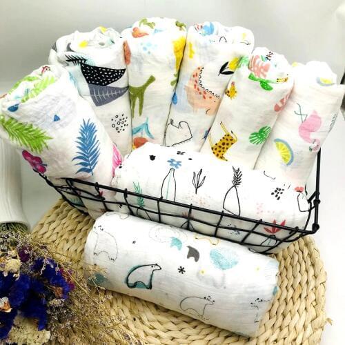 70% bamboo fiber + 30% cotton muslin baby blanket swaddle wrap for newborn better very soft babies blankets bedding bath towel