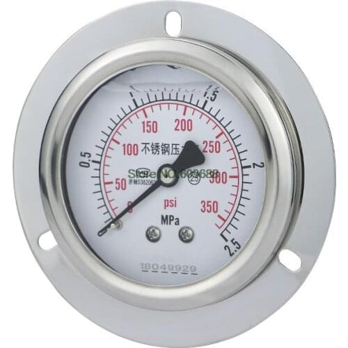 Axial stainless steel Shock-proof Pressure Gauge YN60ZTBF Oil Air Water Pressure Vacuum Gauge M14*1.5 Axial Back-end Type