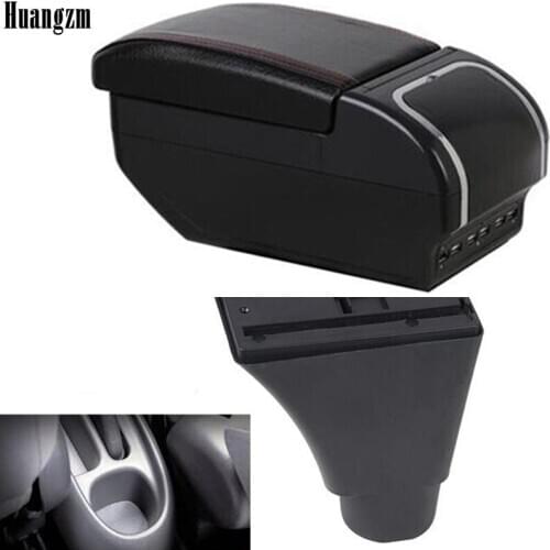 For ToyotaVela Vitz Vela armrest box central Store content Storage Yaris verso armrest box with cup holder ashtray USB interface