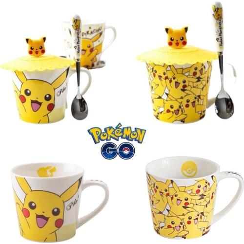 Pokemon Pikachu Cartoons Anime Suit Mugs Color Changing Ceramic Tea Cup Coffee Mugs Big Capacity Ceramic Mug Milk Travel Cup